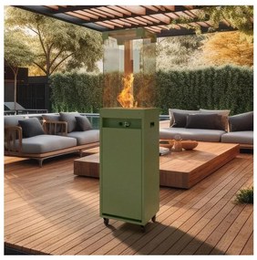 Șemineu de exterior pe gaz Planika Faro GAS 142x36 cm 8kW verde + capac de protecție