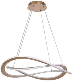Lustra LED suspendata din metal auriu Kallira D-62cm