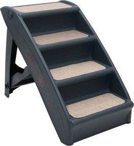 vidaXL Scări de câine pliabile în 4 trepte, gri închis