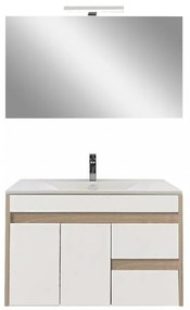 Mobilier complet de baie Luna Prime 80, stejar Sonoma-alb