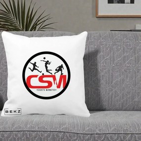 Perna Personalizata CSM Sighetu Marmatiei Sport, 40x40 cm, Alba Mata, Husa Detasabila, Perna Inclusa, BEKZ®