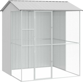 vidaXL Cușcă pentru păsări Gri 215 x 210 x 247 cm Oțel Galvanizat