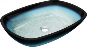 Mexen Araks chiuvetă de sticlă pe blat 54 x 39 cm, albastră - 24155447