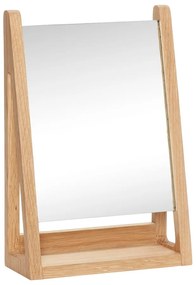 Oglindă cosmetică din lemn de stejar Hübsch Natur, 22 x 32 cm