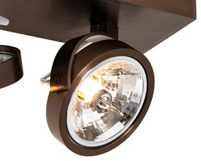Spotlight de design bronz închis cu 2 lumini rotative și înclinabile - Go