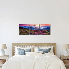 Tablou - Munte înflorit peisaj (cu ceas) (90x30 cm)