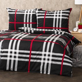 Lenjerie de pat bumbac flanel 4Home Cub negru, 220 x 200 cm, 2 buc. 70 x 90 cm
