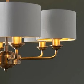 Lustră pe lanț Endon 98936 HIGHCLERE 6xE14/28W/230V alb/alamă