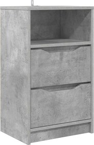 vidaXL Noptieră cu sertar Gri din beton 40 x 30 x 467 cm Lemn compozit