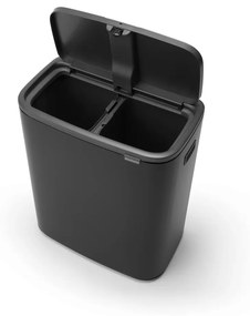 Coș de gunoi negru mat de reciclat/cu senzori de atingere din oțel 60 l Bo Touch Bin – Brabantia