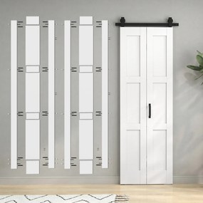 HOMCOM Ușă Culisantă Pliabilă pentru Interior 71.2x213.4cm, Șină Silențioasă din Oțel, Mâner, Ghidaj, Role, Ușă de Interior Rustică, din MDF și Lemn de Pin, Impermeabilă, pentru Bucătărie, Baie | Aosom Romania