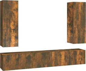 vidaXL Set dulapuri TV, 5 piese, stejar fumuriu, lemn prelucrat
