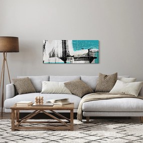 Tablou - Abstract turcoaz (120x50 cm)