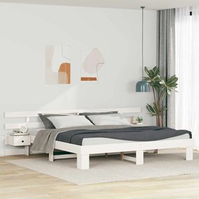 vidaXL Cadru de pat cu sertar Alb 200 x 200 cm lemn