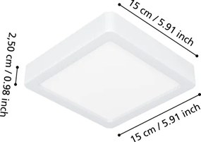 Eglo 901335 - Plafonieră LED FUEVA pentru baie LED/7W/230V 15x15 cm IP44 alb
