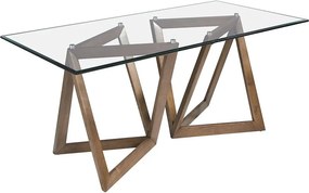 Masa de sufragerie in stil modern cu blat din sticla 180x90cm