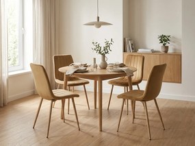 Scaun din catifea maro LAVA GOLDEN OAK