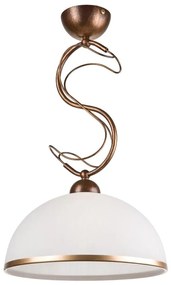 Lampă suspendată pe tijă COBRA 1xE27/60W/230V, diam. 30 cm, bronz/patină