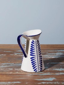 Carafa alba din ceramica cu model H15cm Ondine