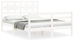 3194412 vidaXL Cadru de pat cu tăblie dublu mic, lemn masiv