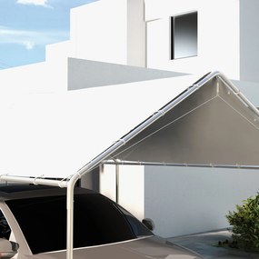 Outsunny Acoperiș pentru Carport 10 x 20 ft, Prelată de Schimb Rezistentă la UV cu Corzi Elastice, Albă | Aosom Romania