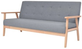 Canapea cu 3 locuri, gri deschis, material textil