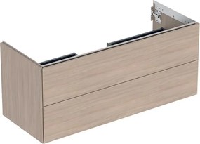 Dulap baza suspendat Geberit One stejar bej 120 cm cu 2 sertare