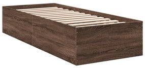841992 vidaXL Cadru de pat, stejar maro, 75x190 cm, lemn prelucrat
