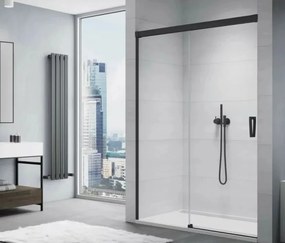 Usa de dus glisanta cu segment fix negru mat SanSwiss Cadura CAS2 120 cm stanga