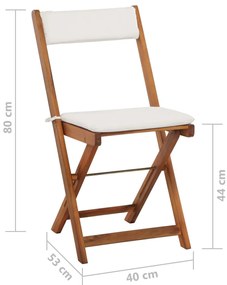 Set mobilier de gradina pliabil Culoare crem, CHINO