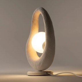 Veioza, Lampa de masa din Polirasina, Alb, Opus