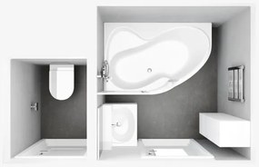 Ravak C571000000 - Cadă de colț ROSA 160x95 cm, acrilic/alb