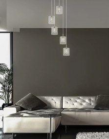 Lustra cu 5 pendule design elegant Duchess crom