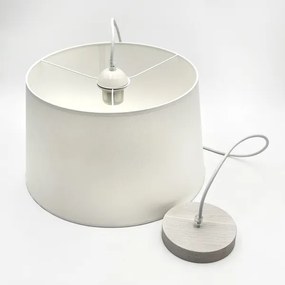 Pendul pe cablu AIDA 1xE27/60W/230V, Ø35 cm, stejar/alb