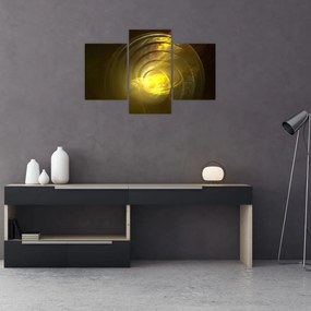 Tabloul cu spirala abstractă în galben (90x60 cm)