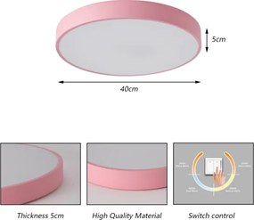 Brilagi - Plafonieră LED POOL, 48W, 230V, 3000/4000/6000K, 40 cm, roz