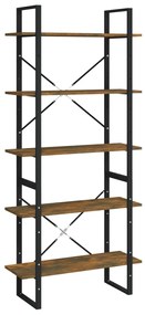 3114016 vidaXL Bibliotecă 5 niveluri stejar afumat 80x30x175 cm lemn prelucrat