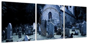 Tablou - Noapte întunecată (cu ceas) (90x30 cm)