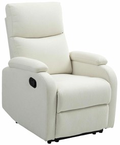 HOMCOM Fotoliu Recliner din In cu Suport Reglabil pentru Picioare, 69x91,5x103 cm, Alb crem | Aosom Romania