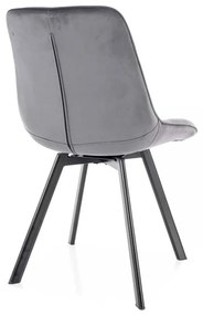 Scaun de bucătărie Albons Velvet, gri