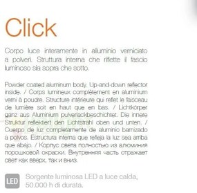 Aplica de perete moderna, iluminat LED up-and-down, CLICK AP D10 BIANCO 051444