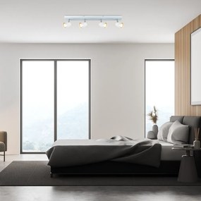 Plafoniera cu Spot-uri Directionabile, 4xGU10, Perico alba