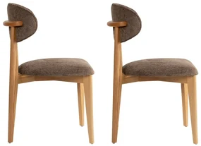 Set de scaune de sufragerie Lionte Brown and LightOak, 2 buc.