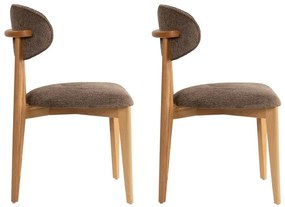 Set de scaune de sufragerie Lionte Brown and LightOak, 2 buc.