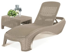 Set șezlonguri de grădină Atlantic Corfu cu masă cappuccino