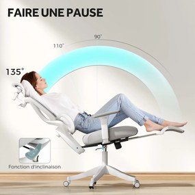 HOMCOM Fotoliu birou fauteuil de birou, înălțime reglabilă, spătar înclinabil, suport pentru cap rotativ, 71x70x119cm, negru | Aosom Romania