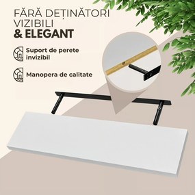 Poliță de perete FIGO + consolă, 90cm, alb Casaria