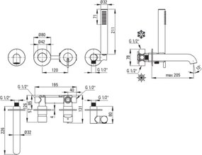 SILIA – Baterie pentru cadă, 4-orificii, îngropat (BQS_C18P) 🛁✨