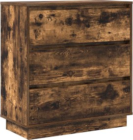 vidaXL Dulap de noapte Stejar fumuriu 71 x 34,5 x 75 cm Lemn compozit