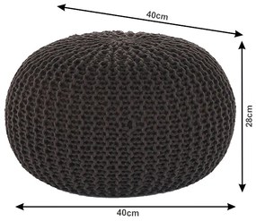 Pouf tricotat bumbac Culoare Maro, TAMAN TYP 2